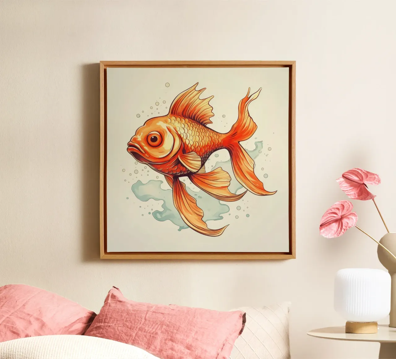 Retro Goldfish canvas by Funny Animals