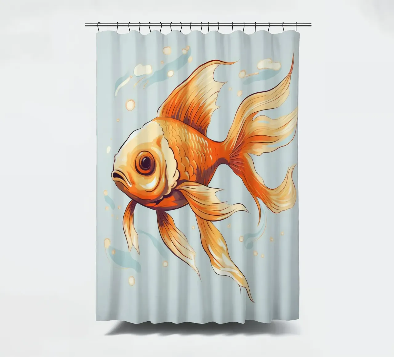 Retro Goldfish shower curtain by Funny Animals