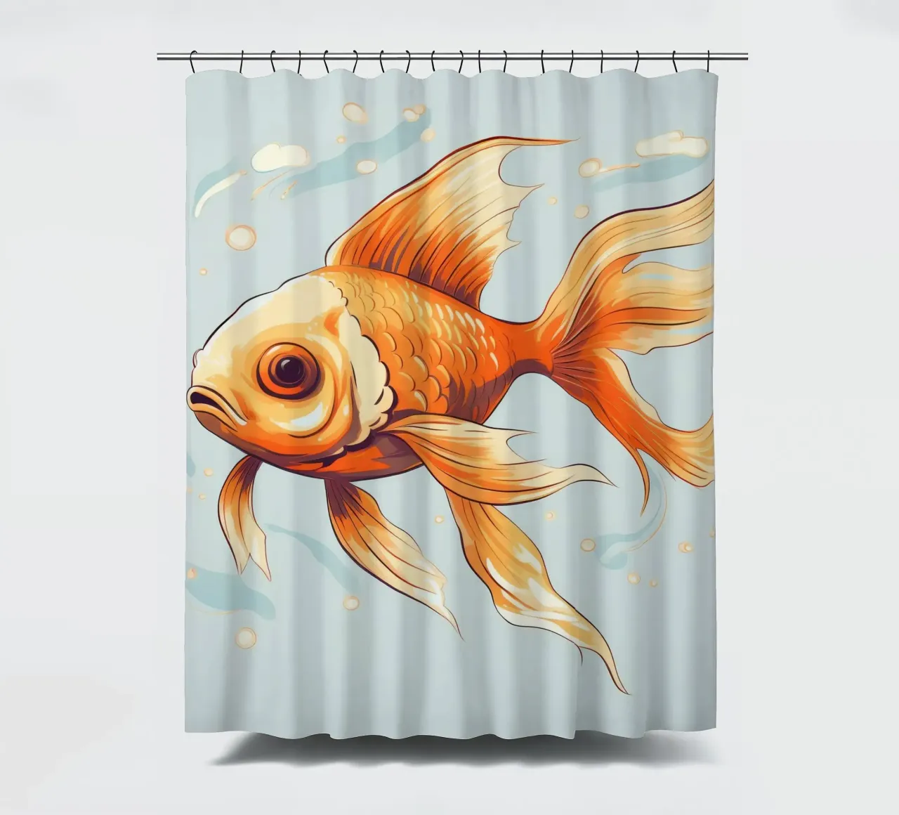 Retro Goldfish shower curtain by Funny Animals