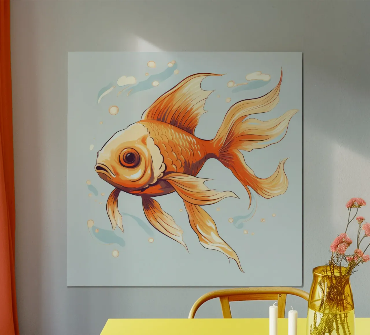 Pesce rosso retrò carta hahnemühle da Funny Animals