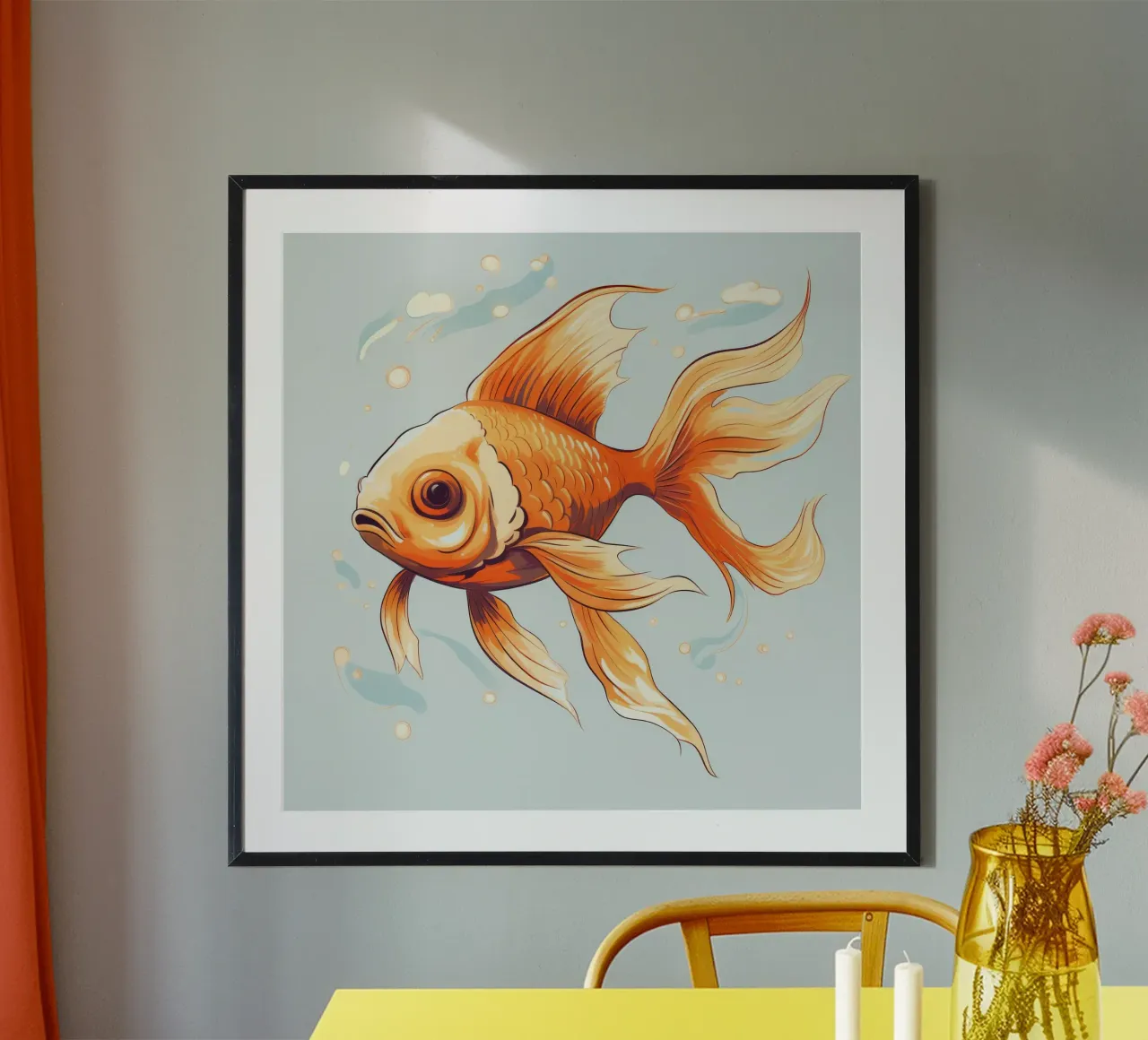 Pesce rosso retrò carta hahnemühle da Funny Animals