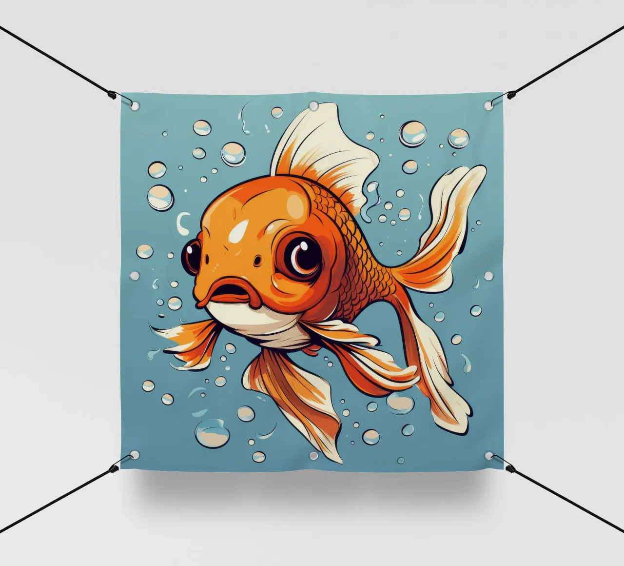 Pesce rosso retrò telo in pvc da Funny Animals