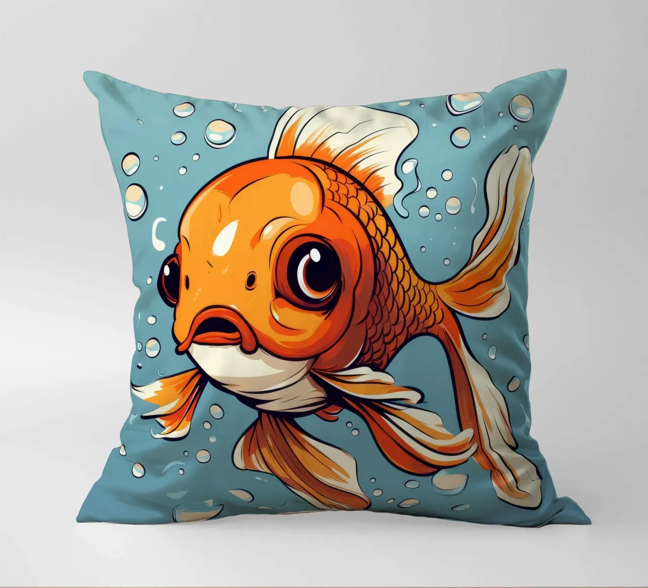 Pesce rosso retrò cuscino da Funny Animals