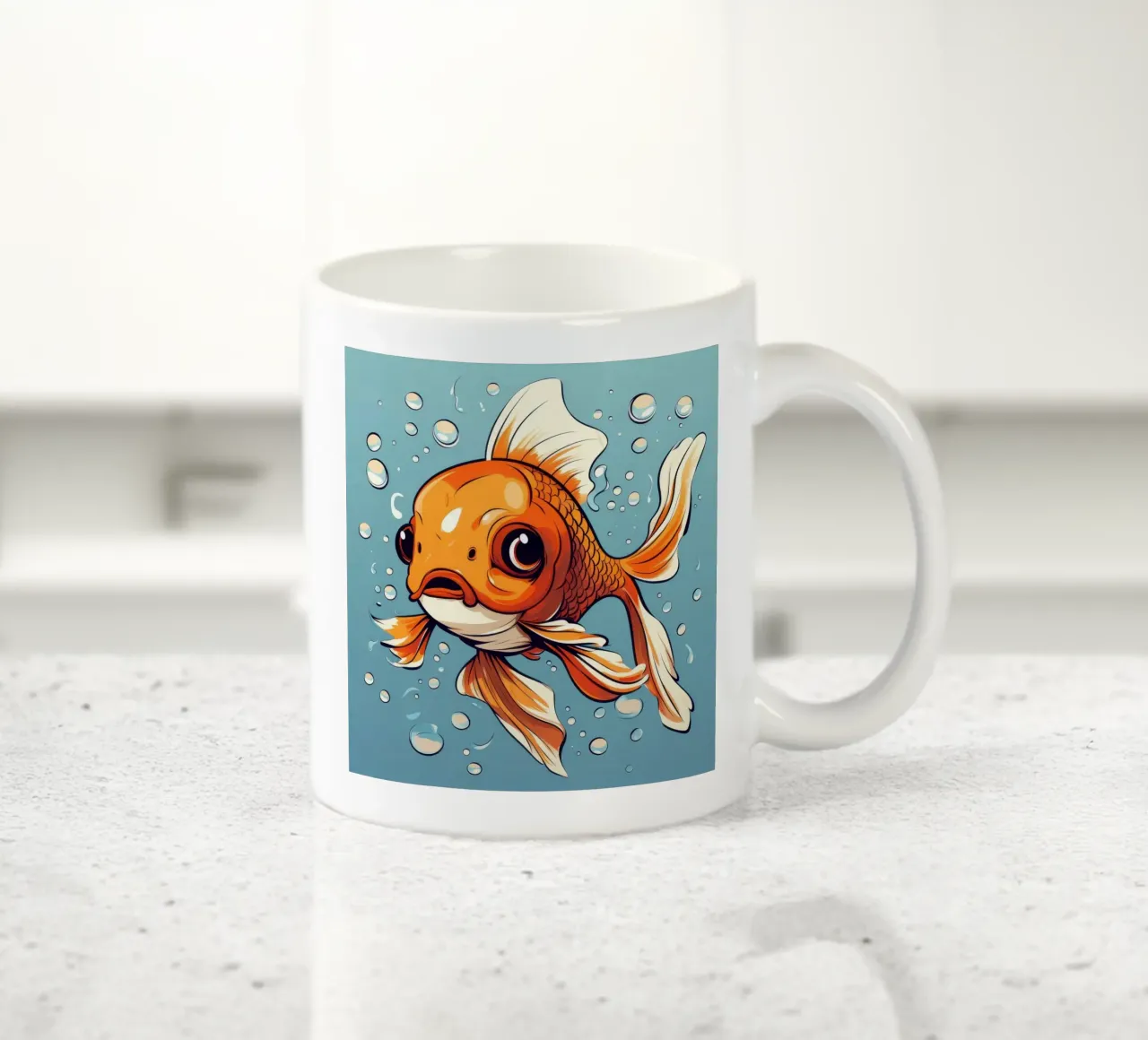 Pesce rosso retrò tazza in ceramica da Funny Animals