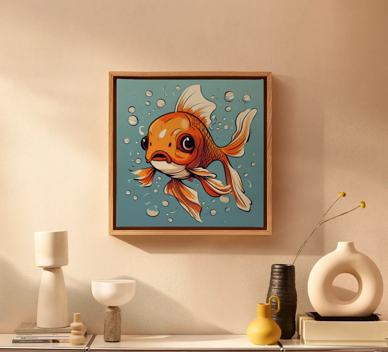 Retro Goldfish canvas by Funny Animals