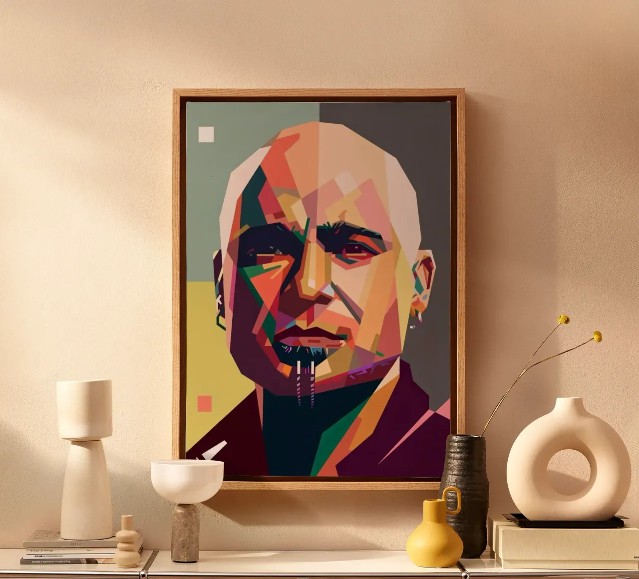 David Draiman Disturbed zanger canvas met Baklijst van Hantamrata