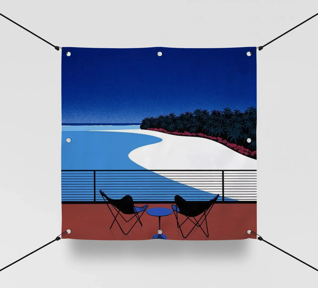 Posti a sedere fronte mare Nagai Art telo in pvc da Perdana shop
