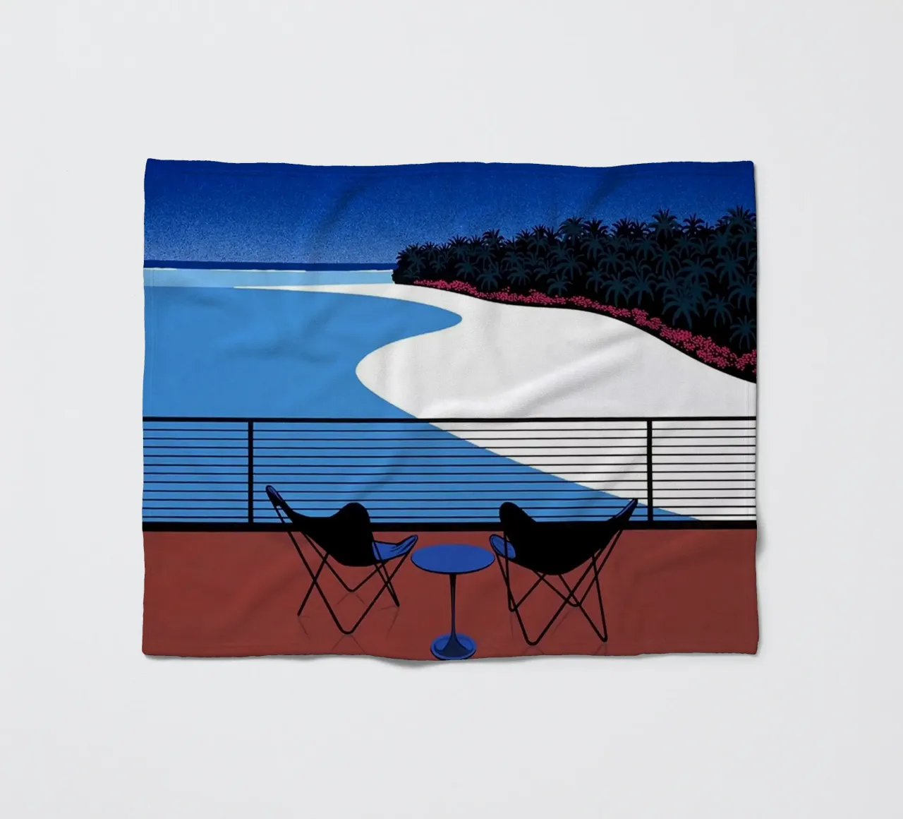 Posti a sedere fronte mare Nagai Art coperta in pile da Perdana shop