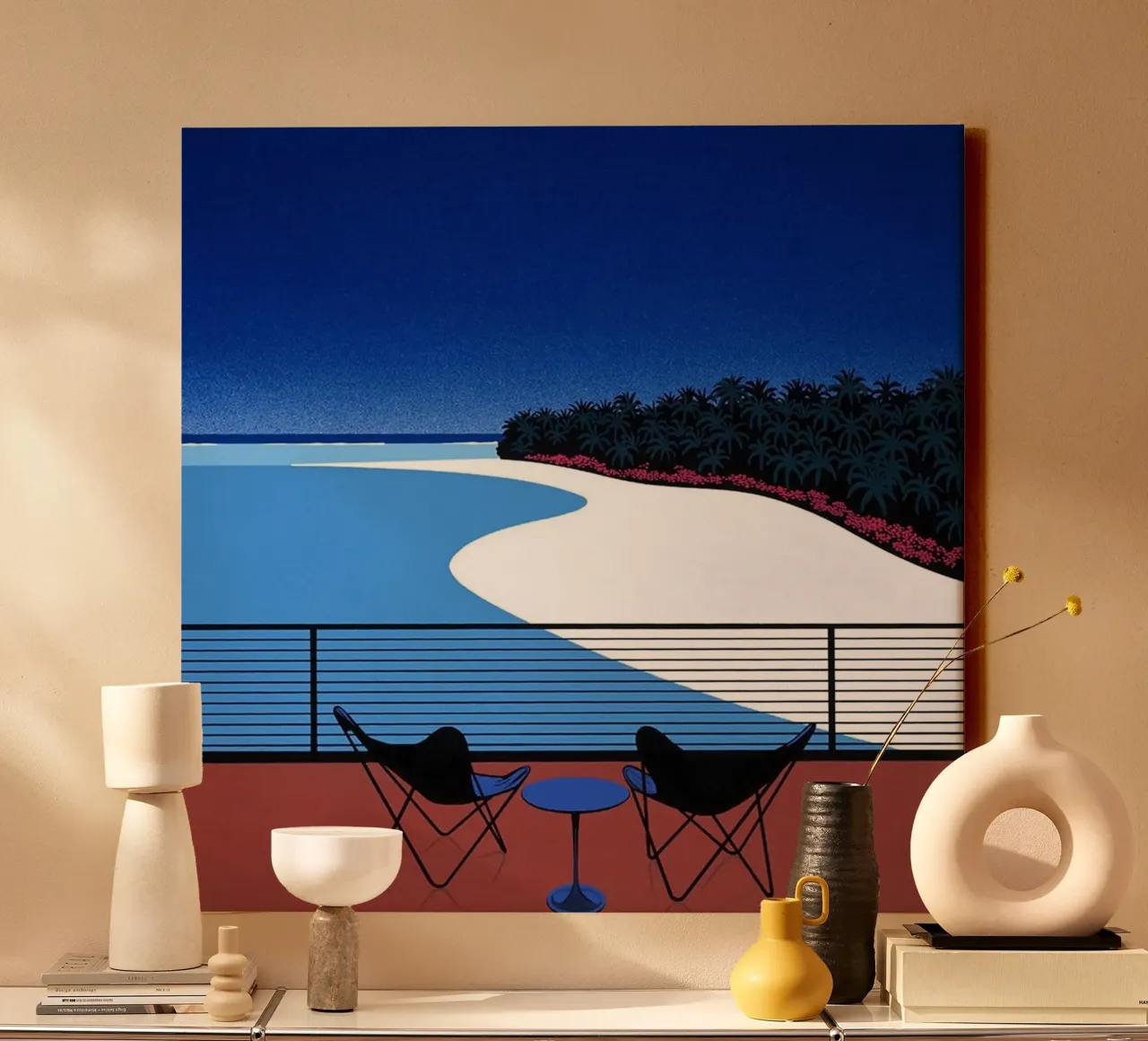 Posti a sedere fronte mare Nagai Art tela da Perdana shop