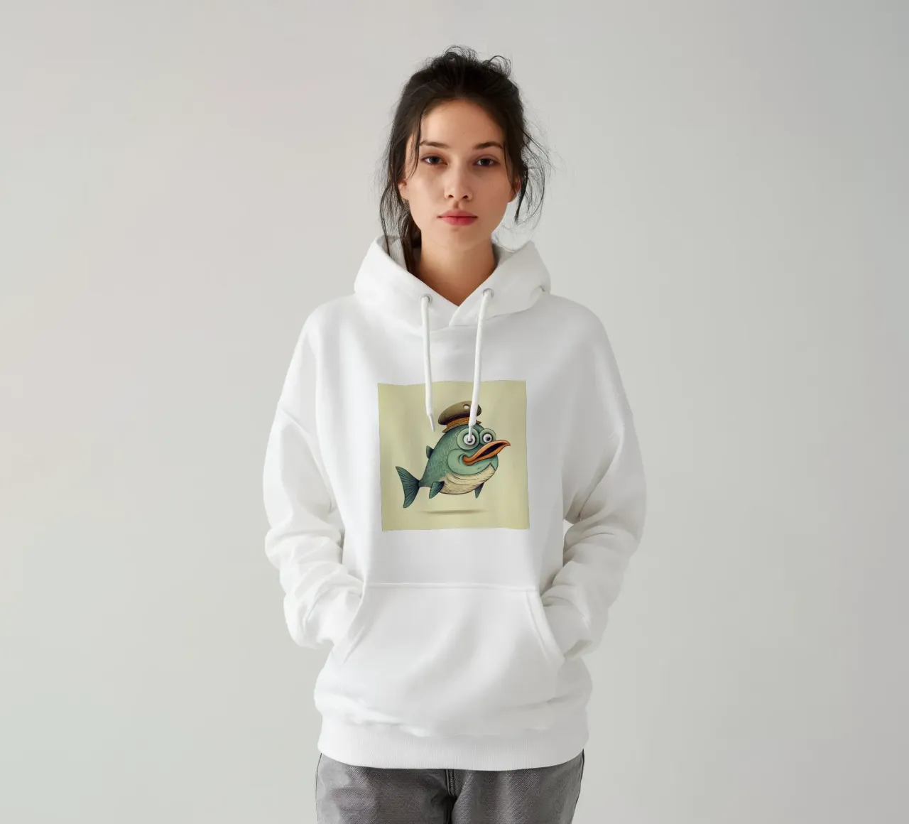 Aringa retrò felpa con cappuccio da Funny Animals