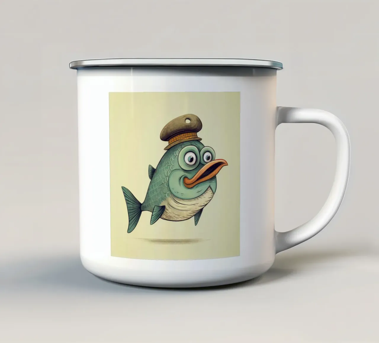 Aringa retrò tazza in smalto da Funny Animals