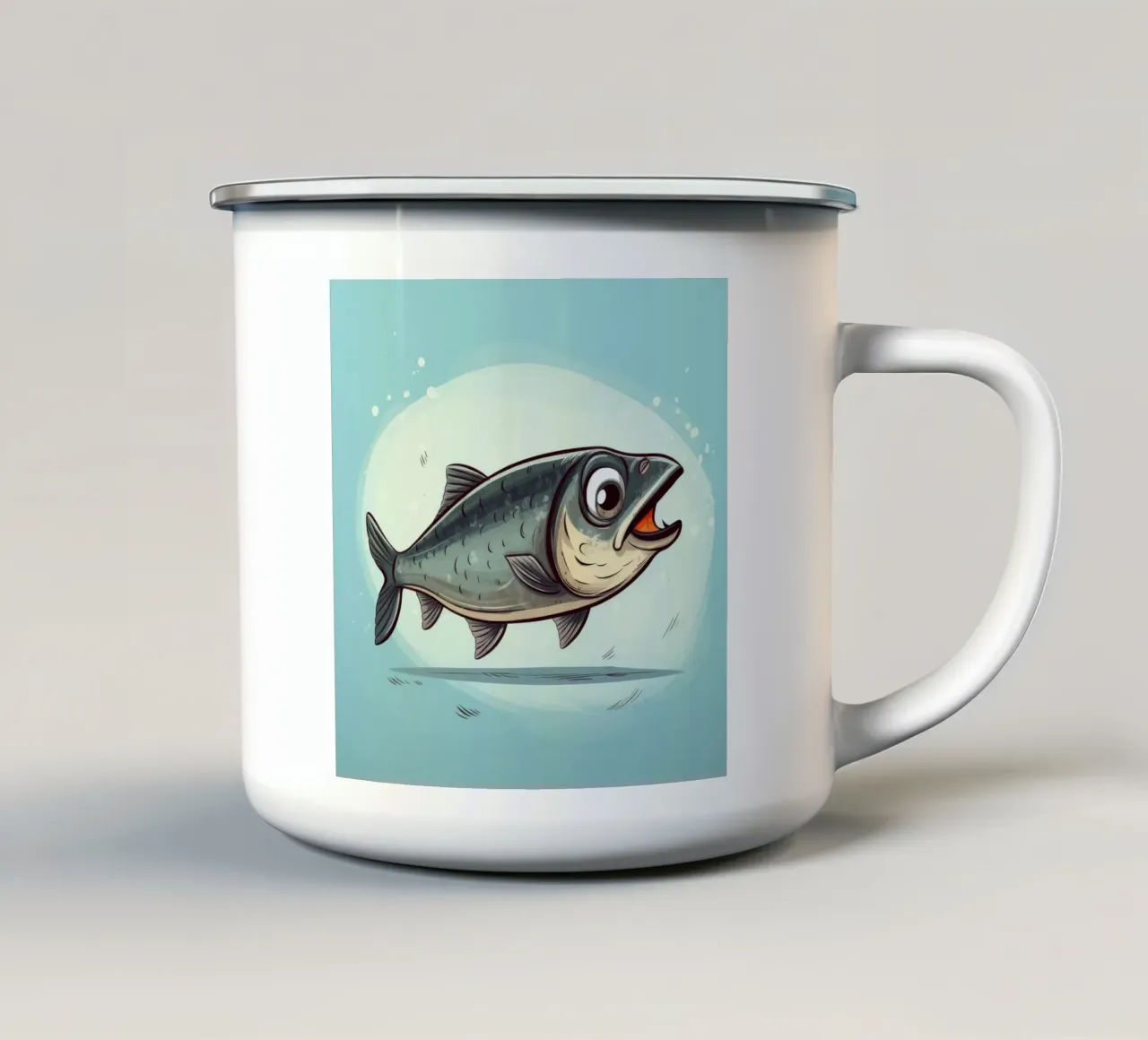 Aringa retrò tazza in smalto da Funny Animals