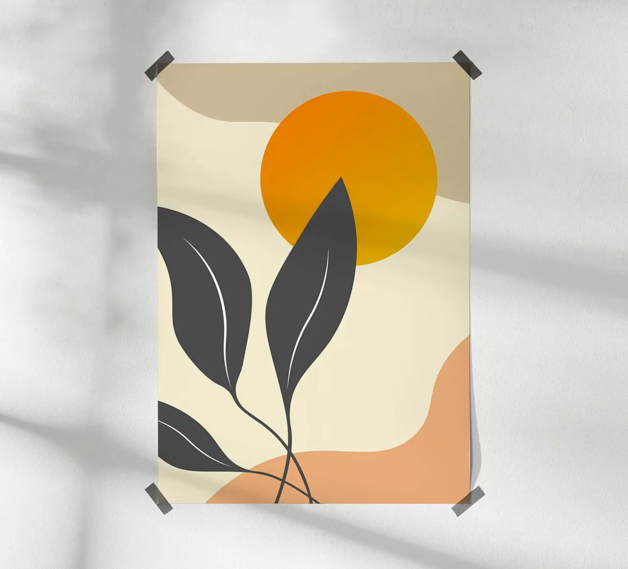 Sole a forma di foglia botanica poster da Rebecca Clark Wyrick