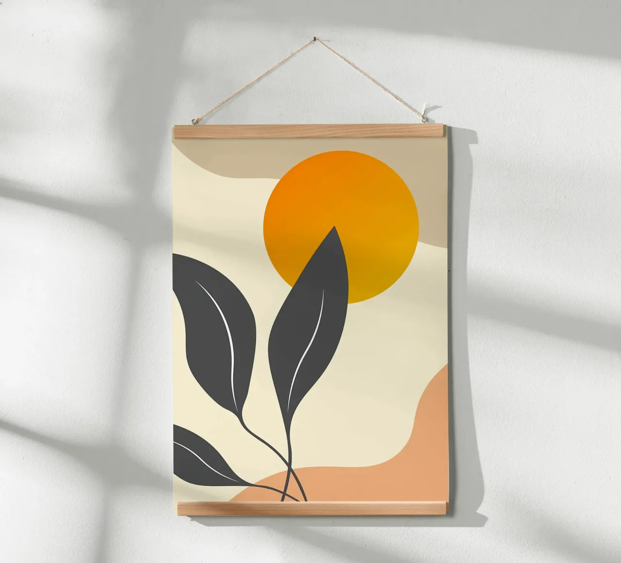 Sole a forma di foglia botanica poster da Rebecca Clark Wyrick