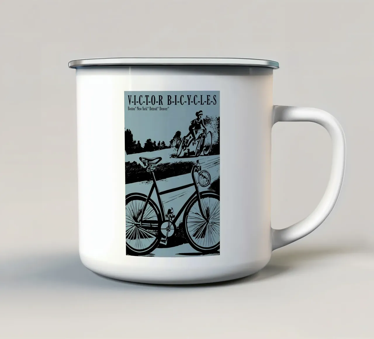 Ciclismo d'epoca tazza in smalto da Albert S Jacob