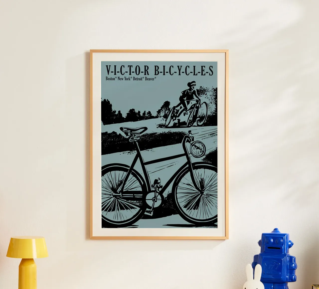Ciclismo d'epoca poster con telaio in plastica da Albert S Jacob