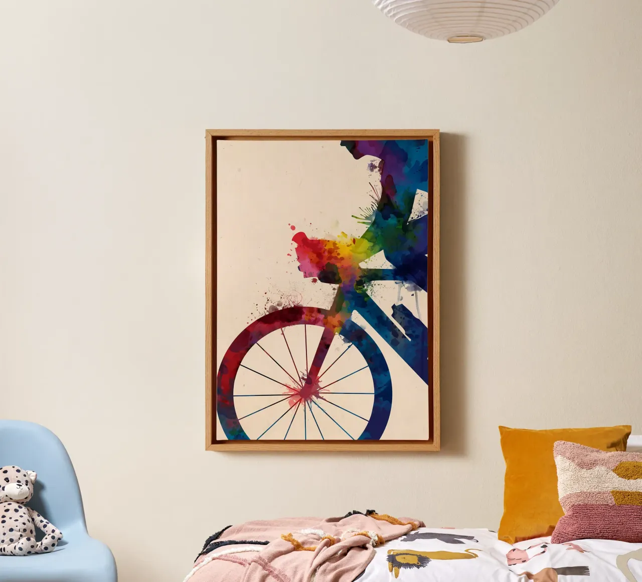 fietssilhouet 4 canvas met Baklijst van Albert S Jacob