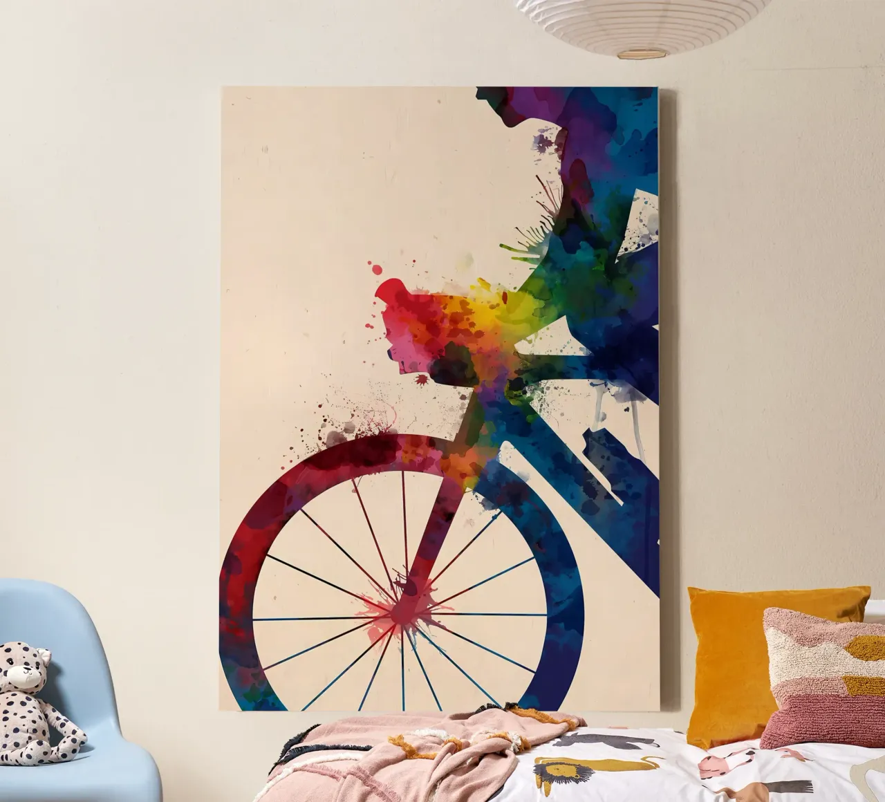 fietssilhouet 4 canvas met Baklijst van Albert S Jacob
