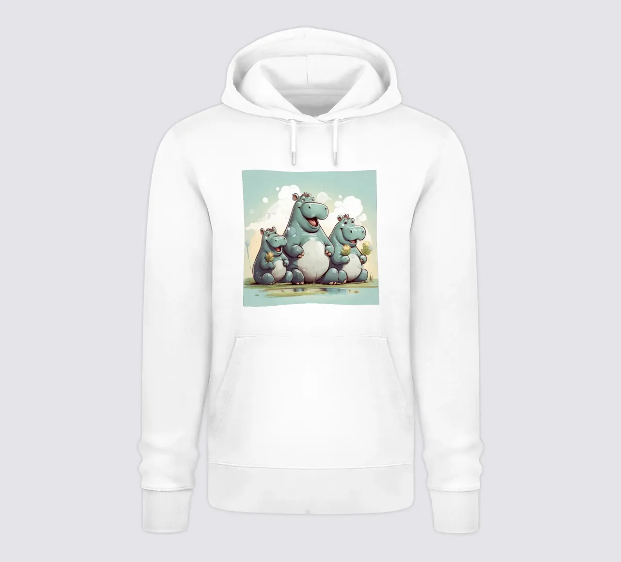 Retro Hippo Gang felpa con cappuccio da Funny Animals