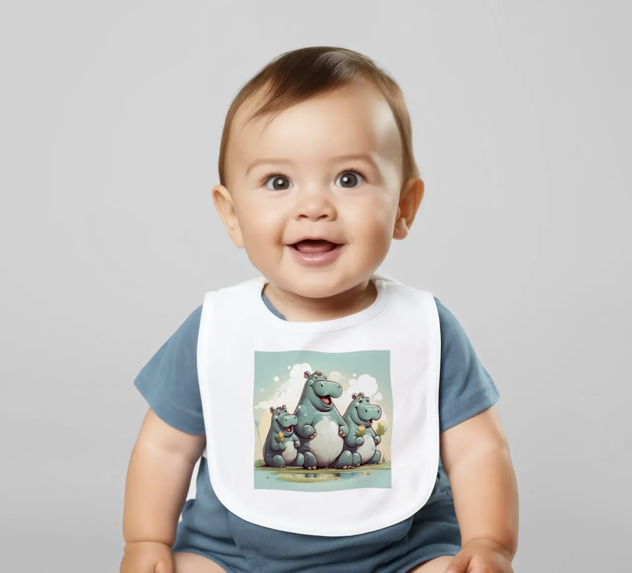 Retro Hippo Gang bavaglino da Funny Animals