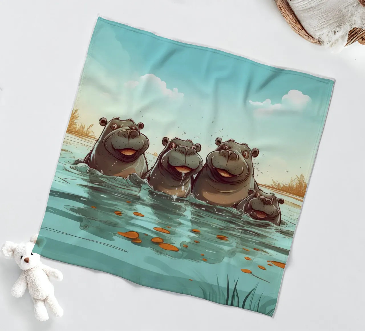 Retro Hippo Gang coperta in pile da Funny Animals