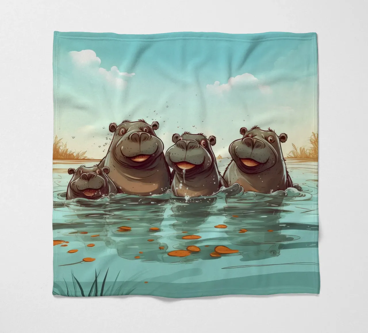 Retro Hippo Gang coperta in pile da Funny Animals