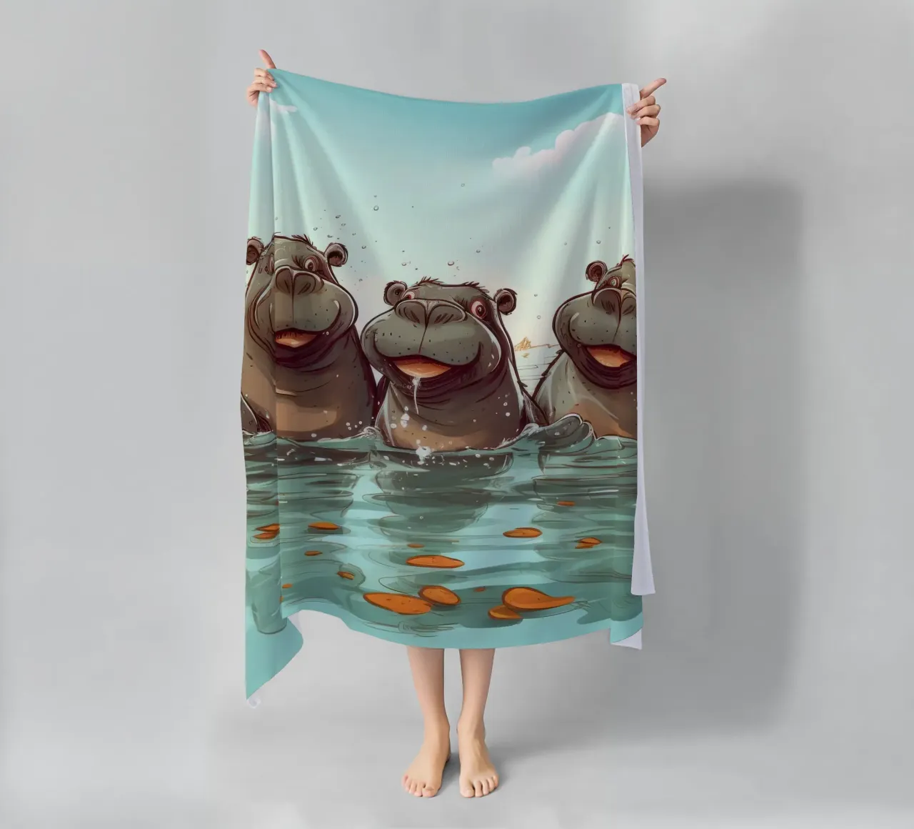 Retro Hippo Gang telo mare da Funny Animals