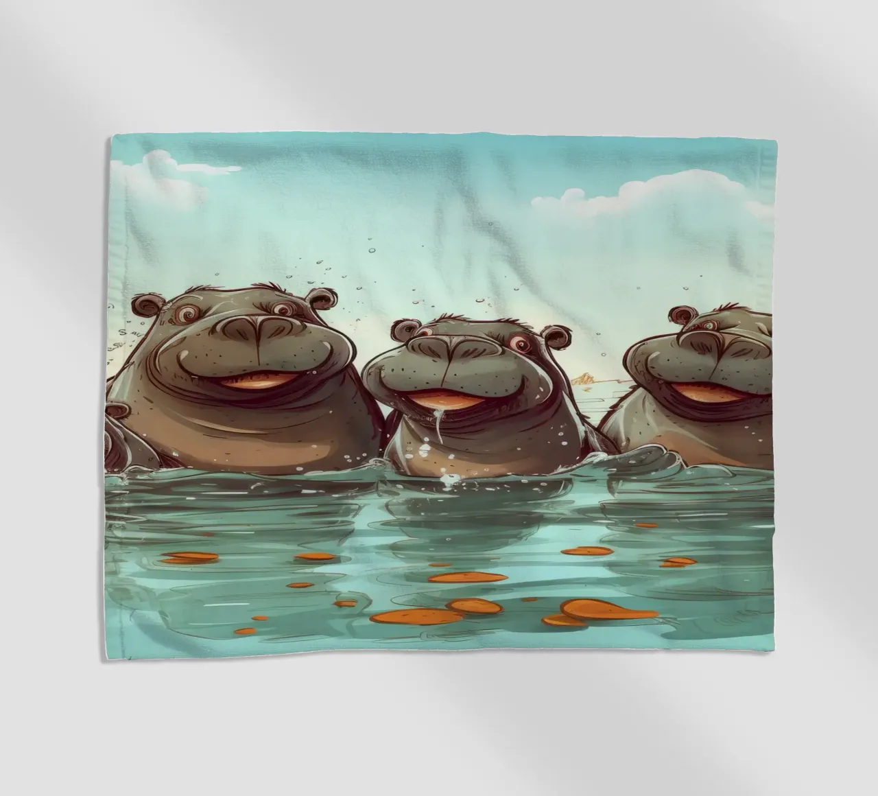 Retro Hippo Gang telo mare da Funny Animals