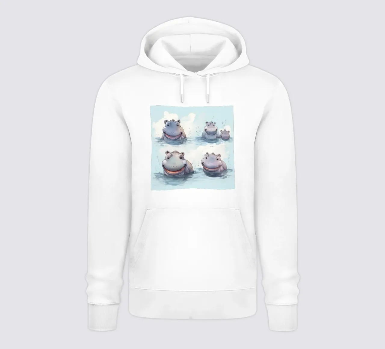Retro Hippo Gang felpa con cappuccio da Funny Animals