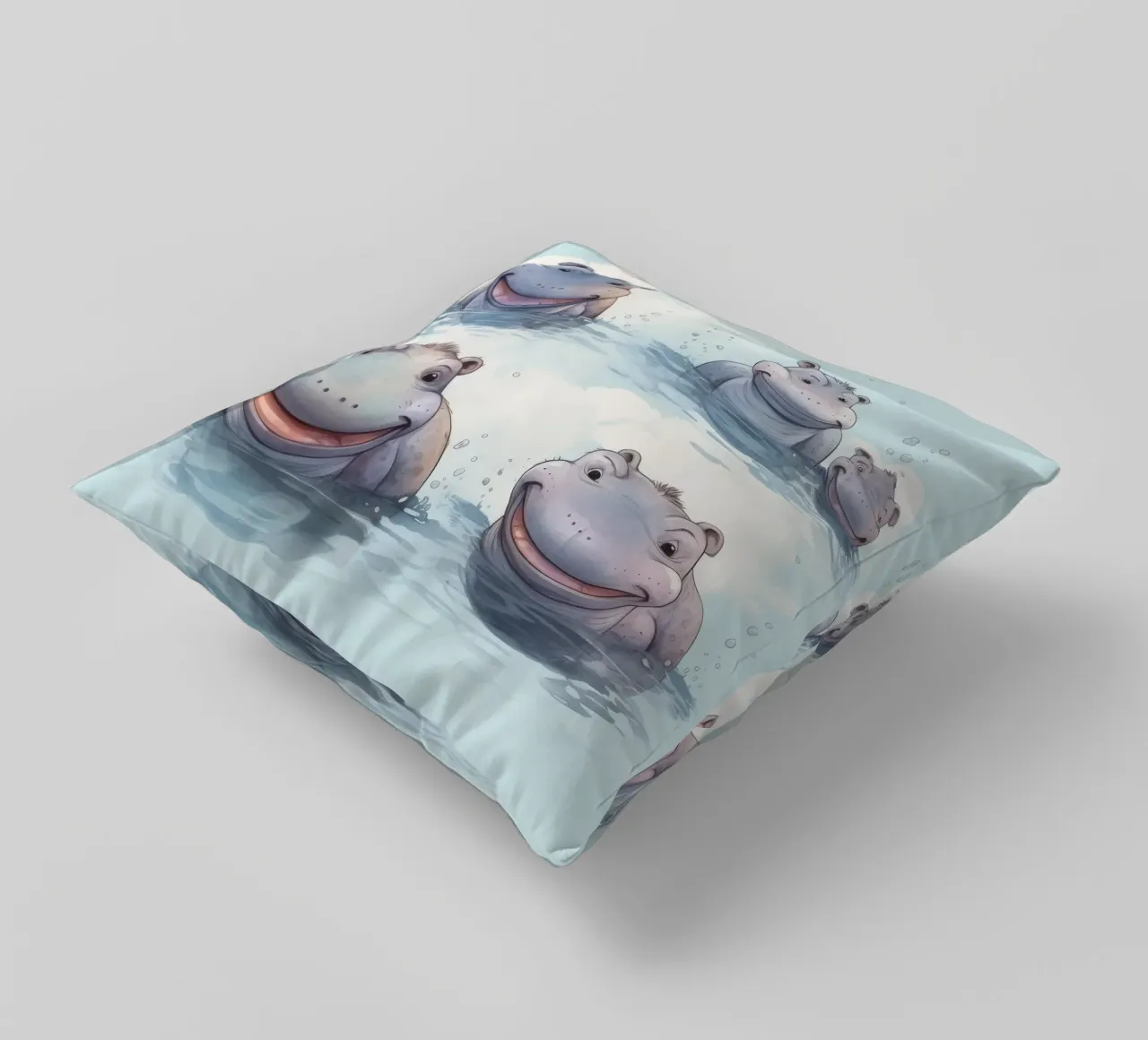 Retro Hippo Gang cuscino da Funny Animals