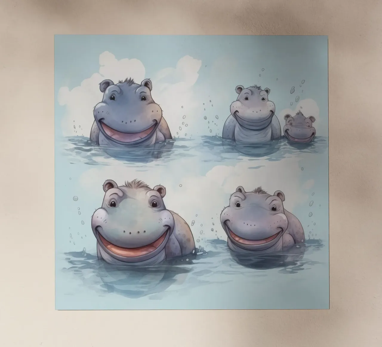 Retro Hippo Gang pellicola backlit da Funny Animals