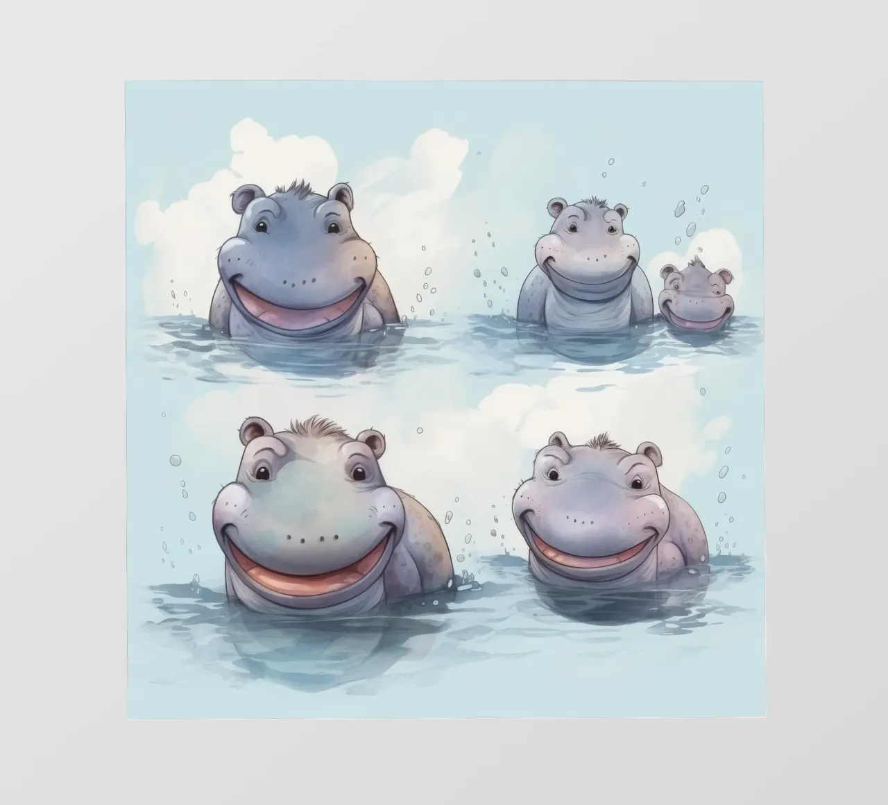 Retro Hippo Gang pellicola backlit da Funny Animals