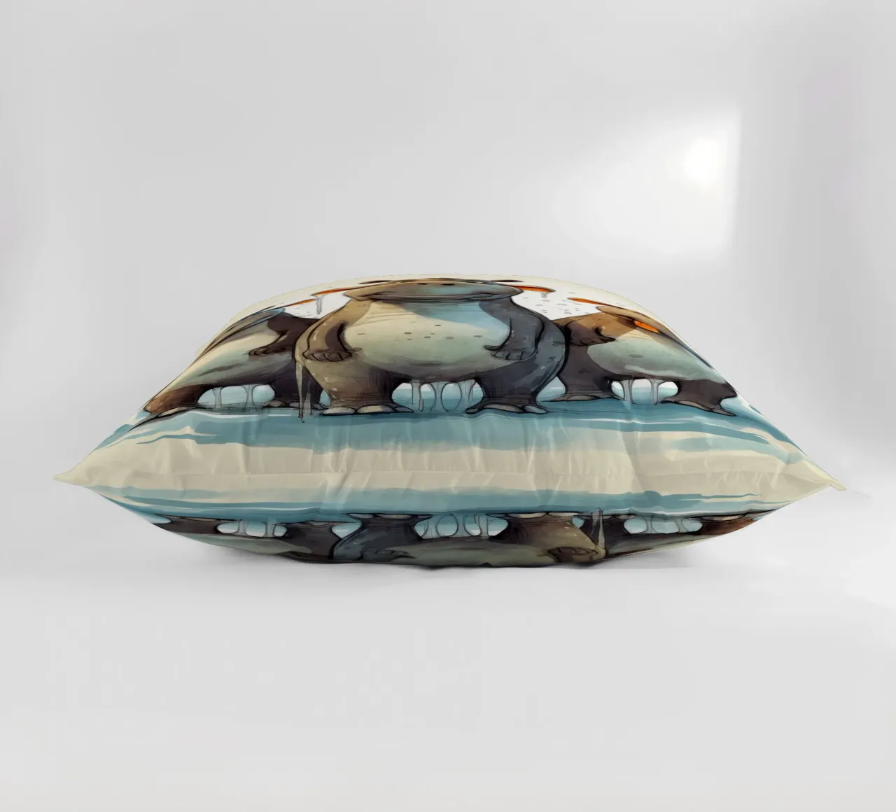 Retro Hippo Gang cuscino da Funny Animals