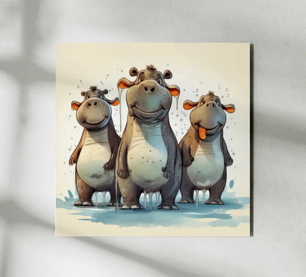 Retro-Hippo-Gang Forex-Platte von Funny Animals