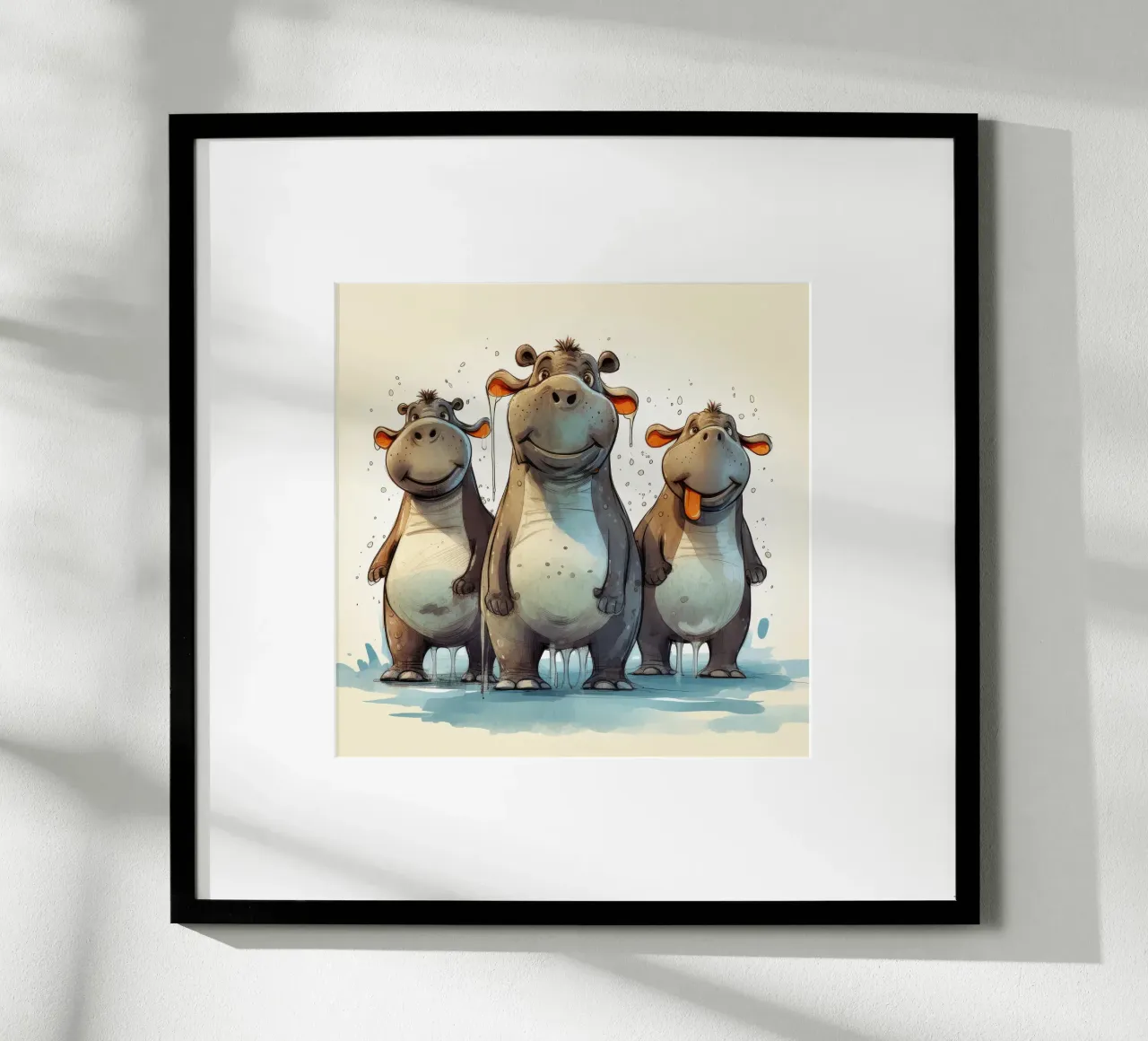 Retro Hippo Gang hahnemühle by Funny Animals