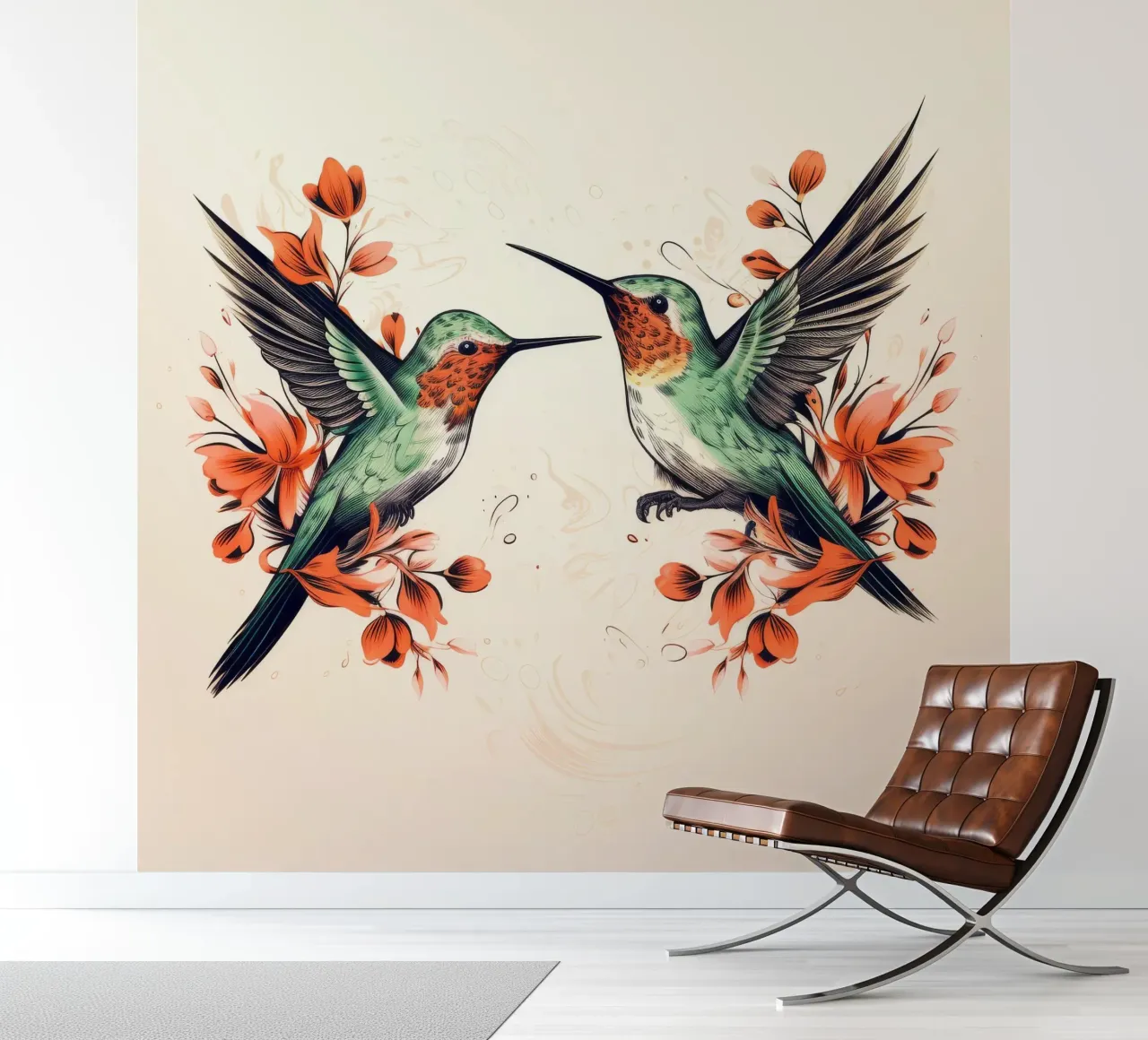 Retro Hummingbird Duo photo wallpaper by Funny Animals