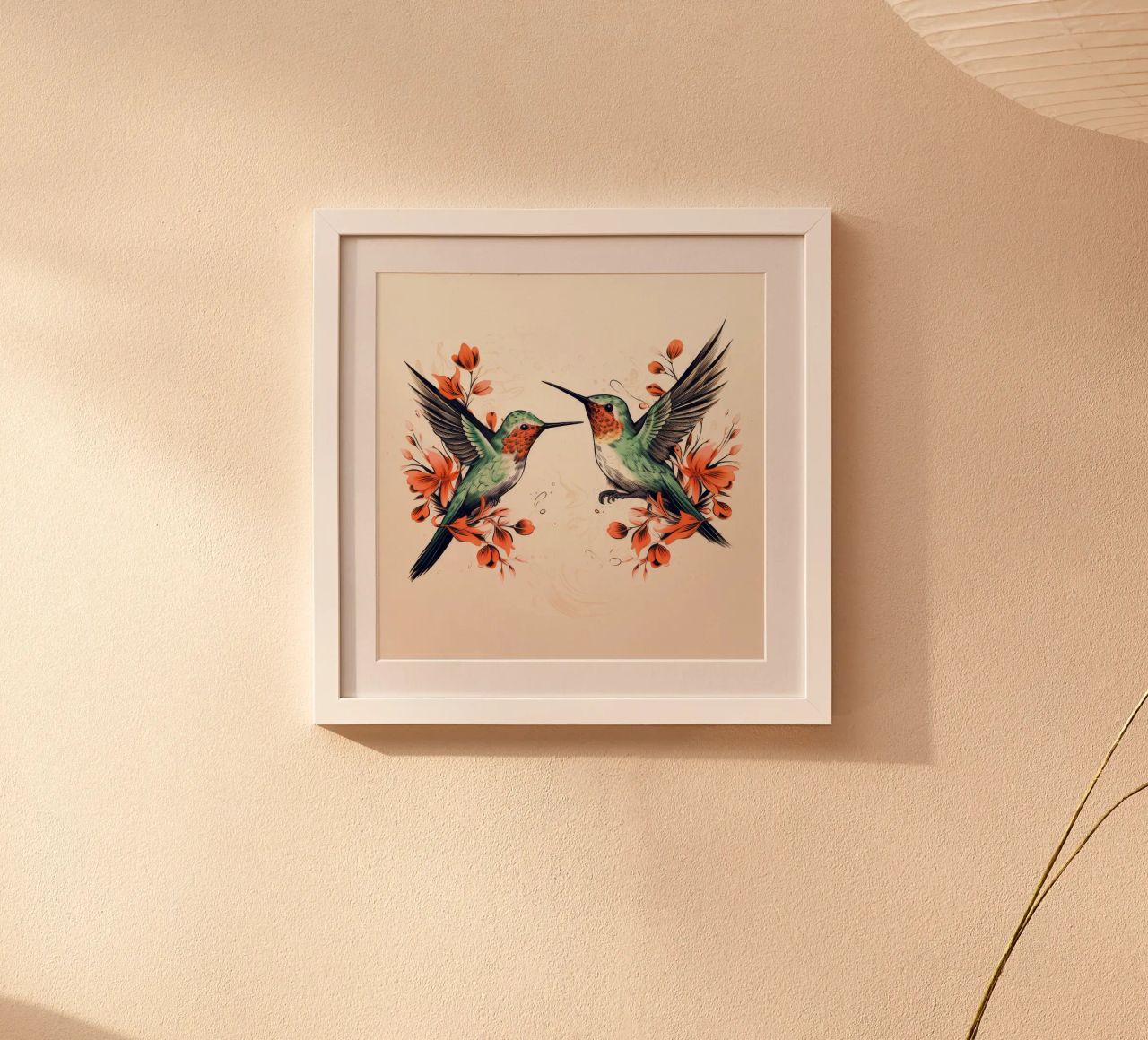 Retro Hummingbird Duo poster by Funny Animals