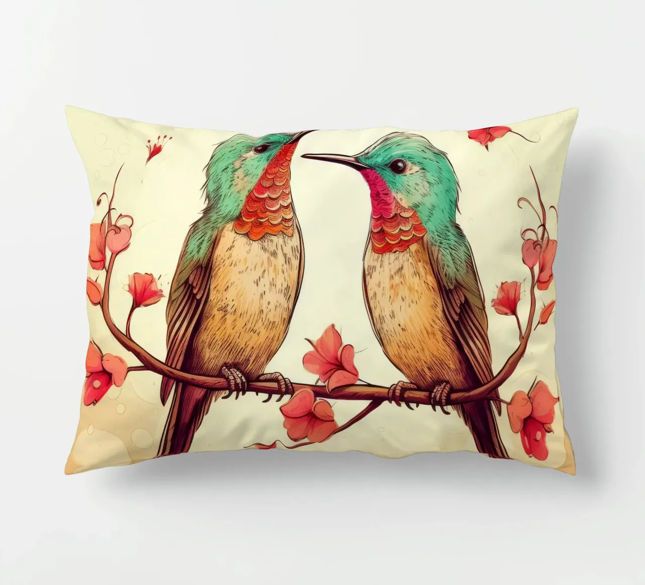 Duo di colibrì retrò cuscino da Funny Animals