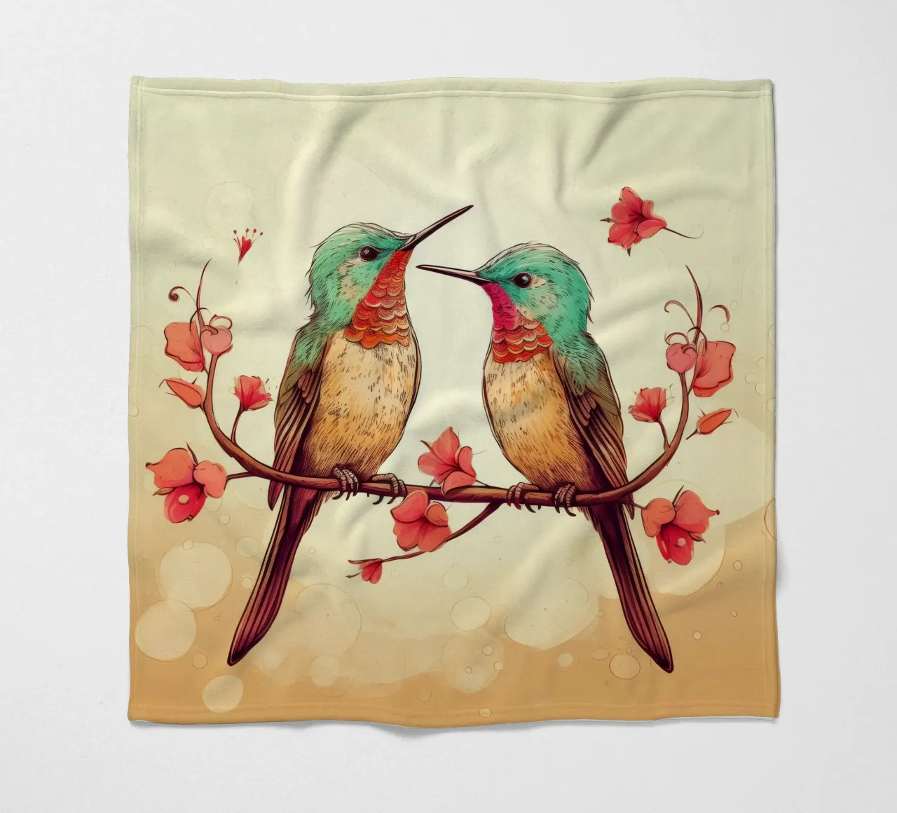 Duo di colibrì retrò coperta in pile da Funny Animals