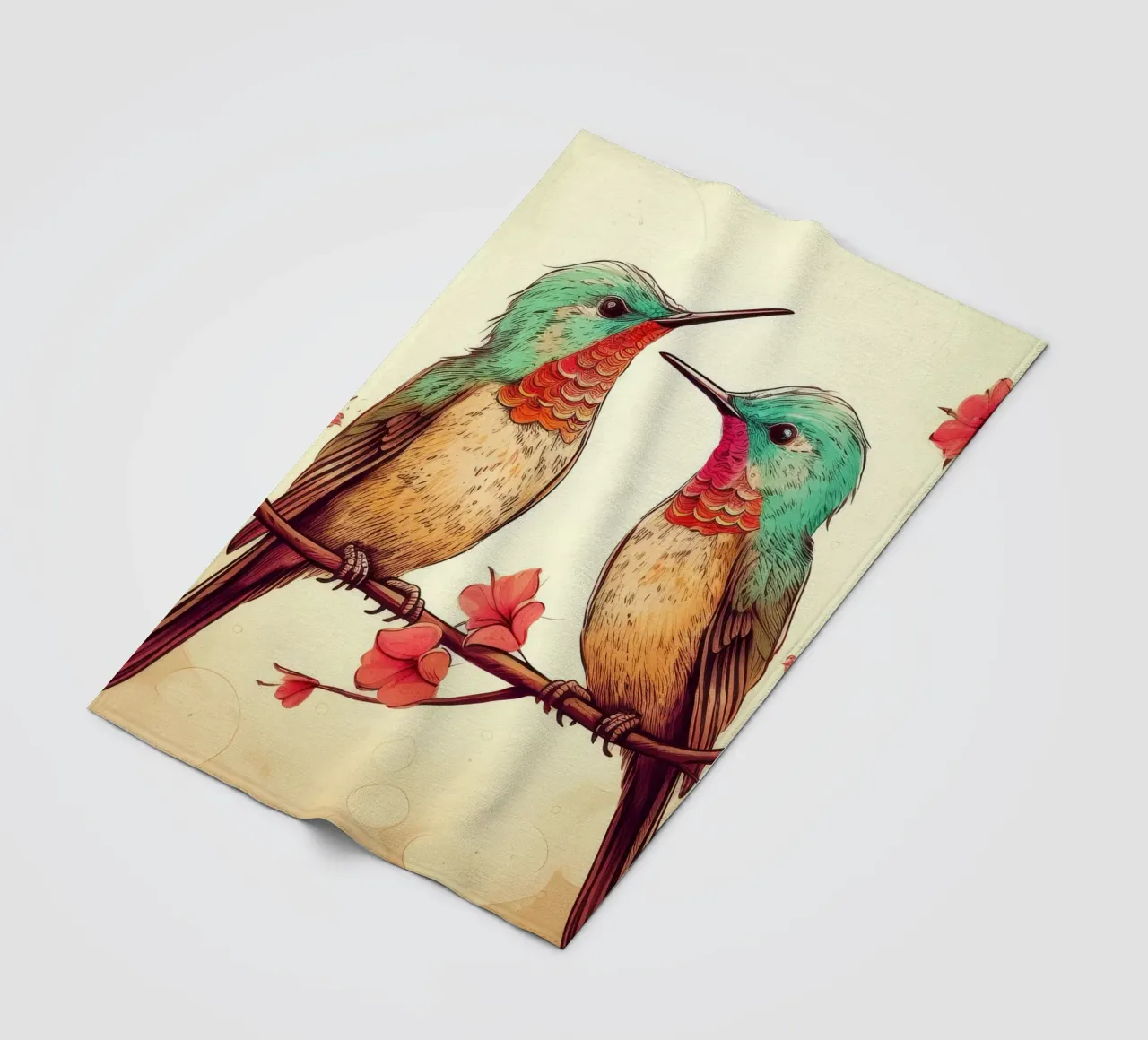 Duo di colibrì retrò coperta in pile da Funny Animals