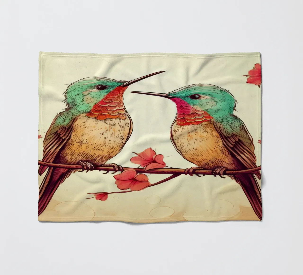 Duo di colibrì retrò coperta in pile da Funny Animals