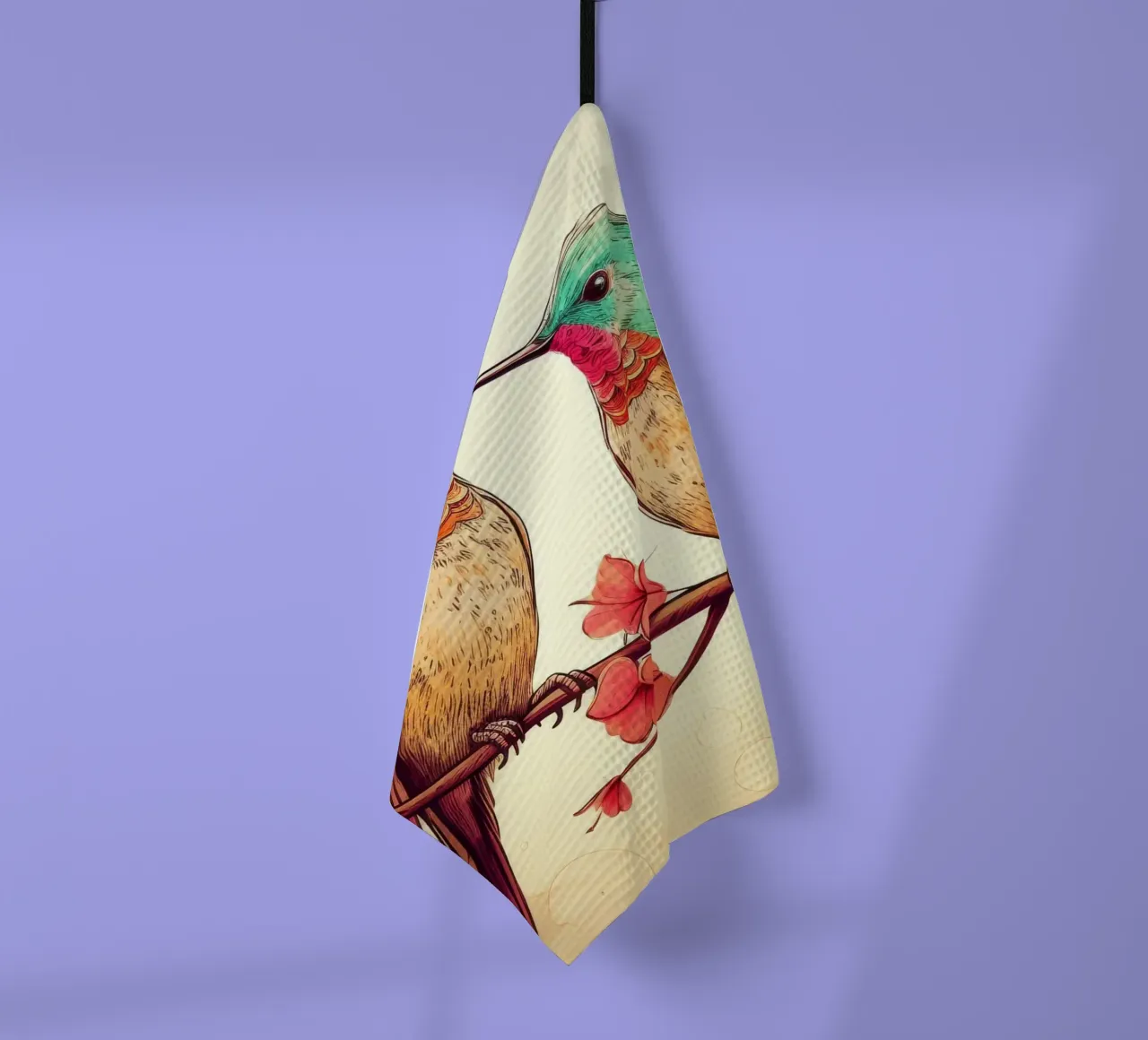 Duo di colibrì retrò canovaccio da cucina da Funny Animals