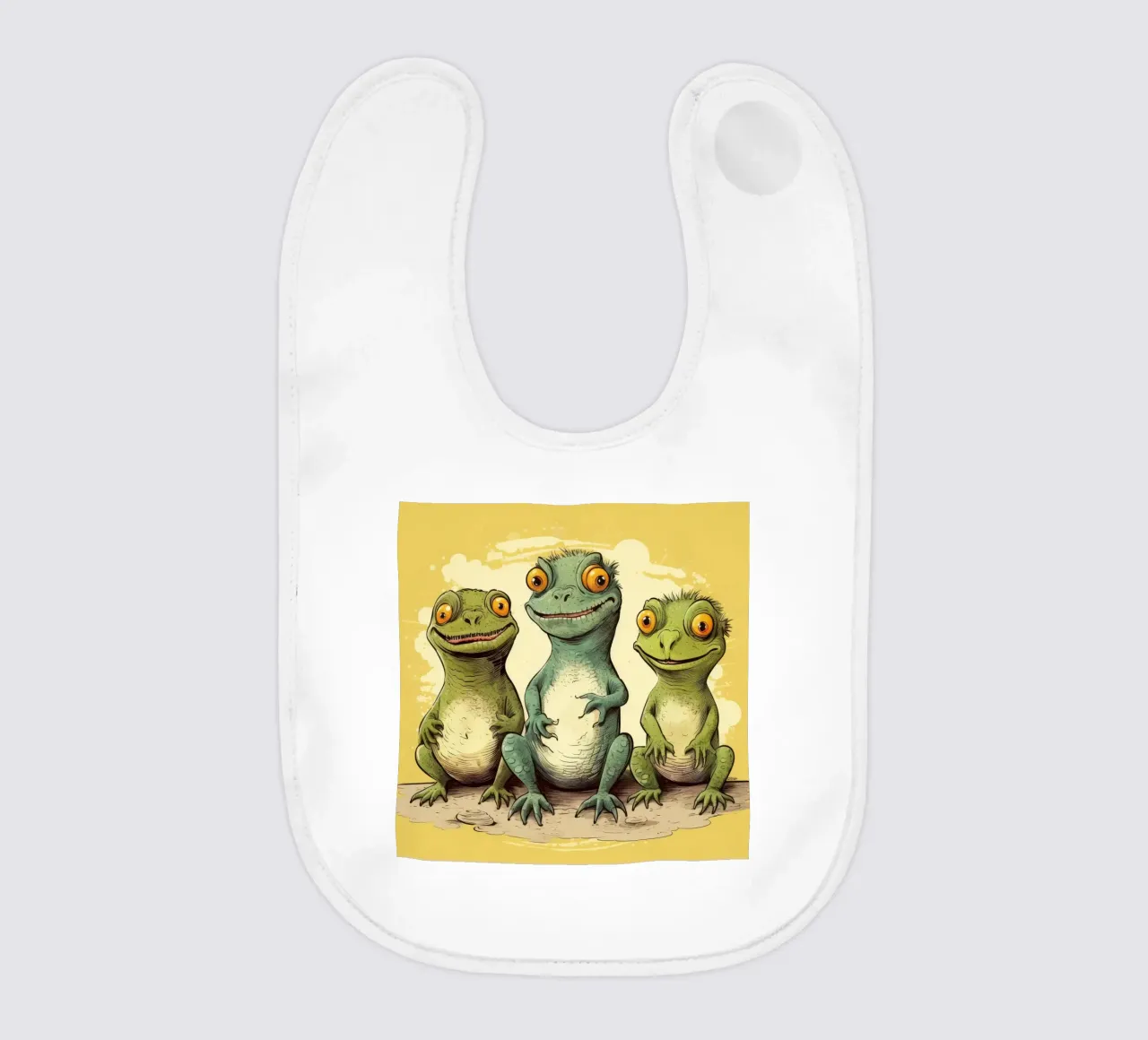 Retro Iguana Gang baby bib by Funny Animals