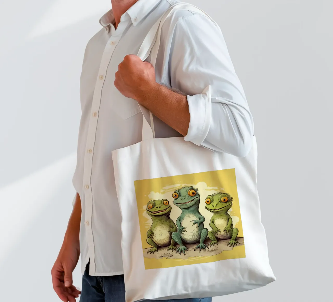 Retro Iguana Gang tote bag by Funny Animals