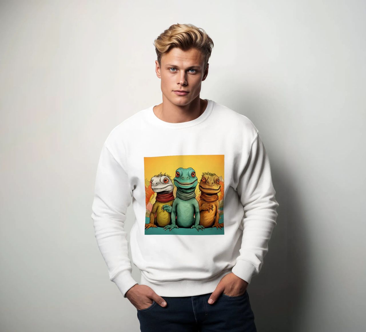 Retro Iguana Gang felpa da Funny Animals