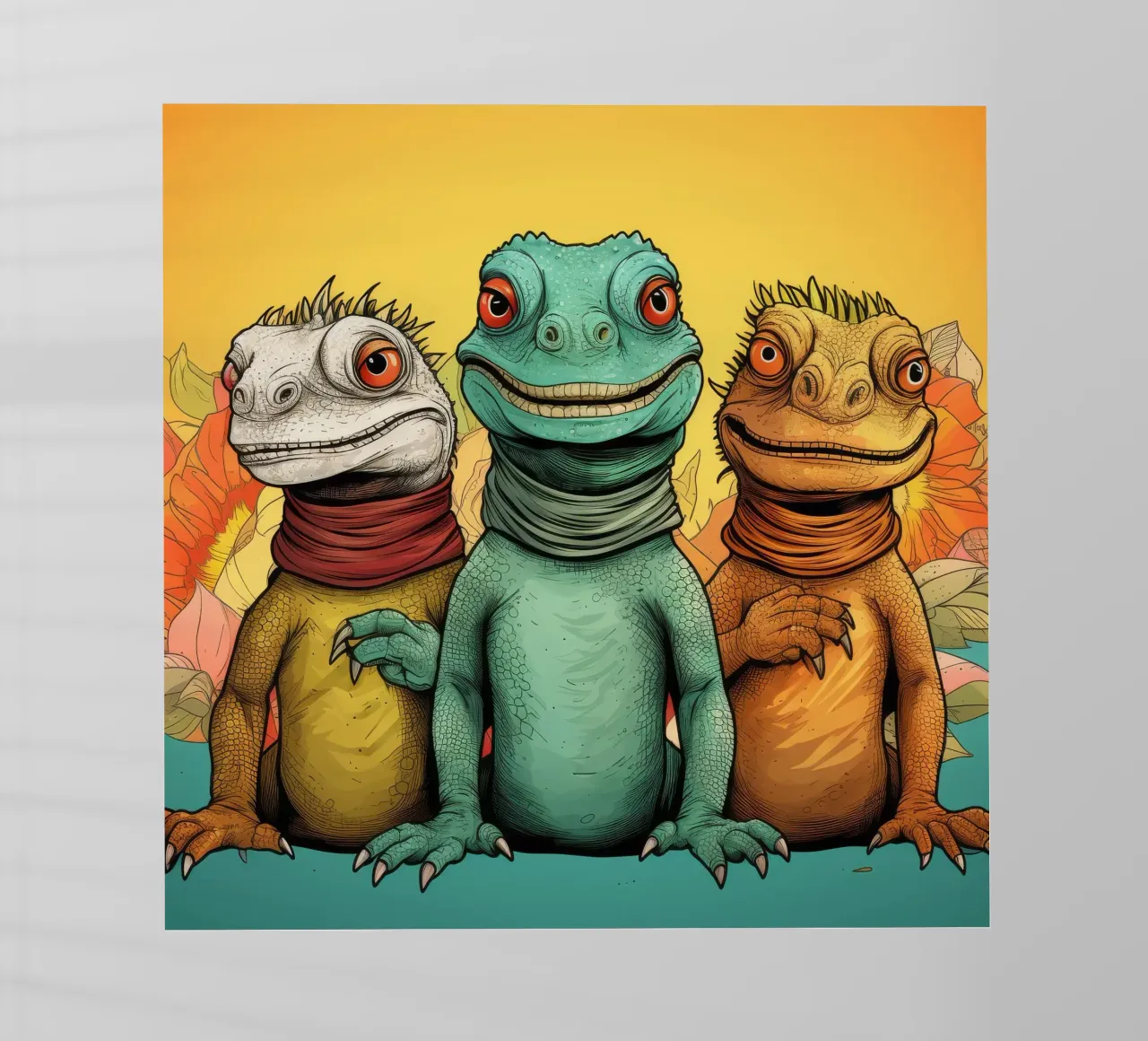 Retro Iguana Gang pellicola backlit da Funny Animals