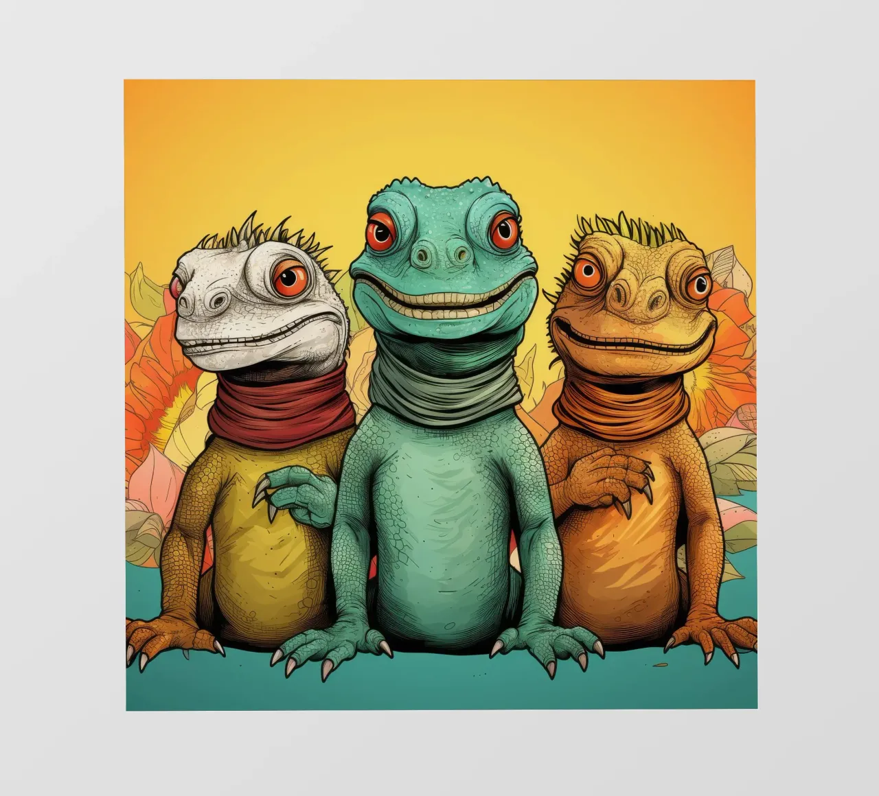 Retro Iguana Gang telo in pvc da Funny Animals
