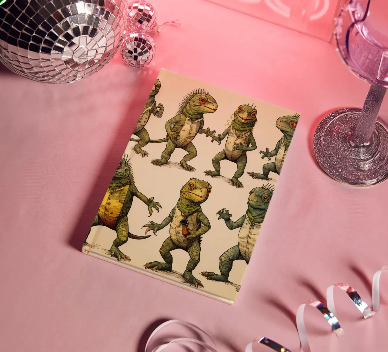 Retro Iguana Gang notebook by Funny Animals