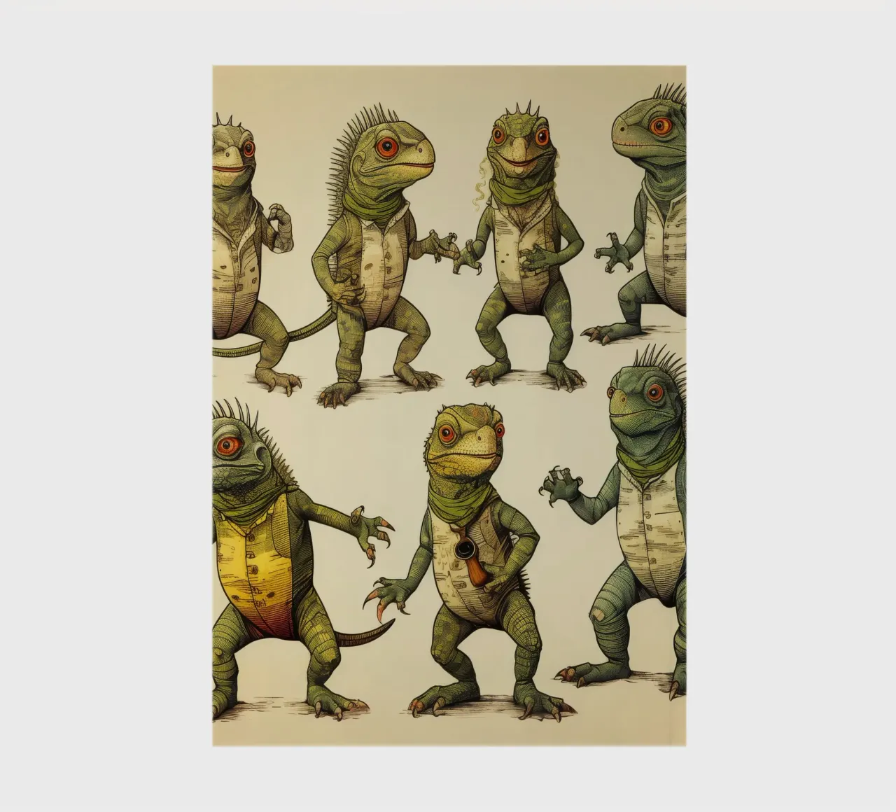 Retro Iguana Gang notebook by Funny Animals