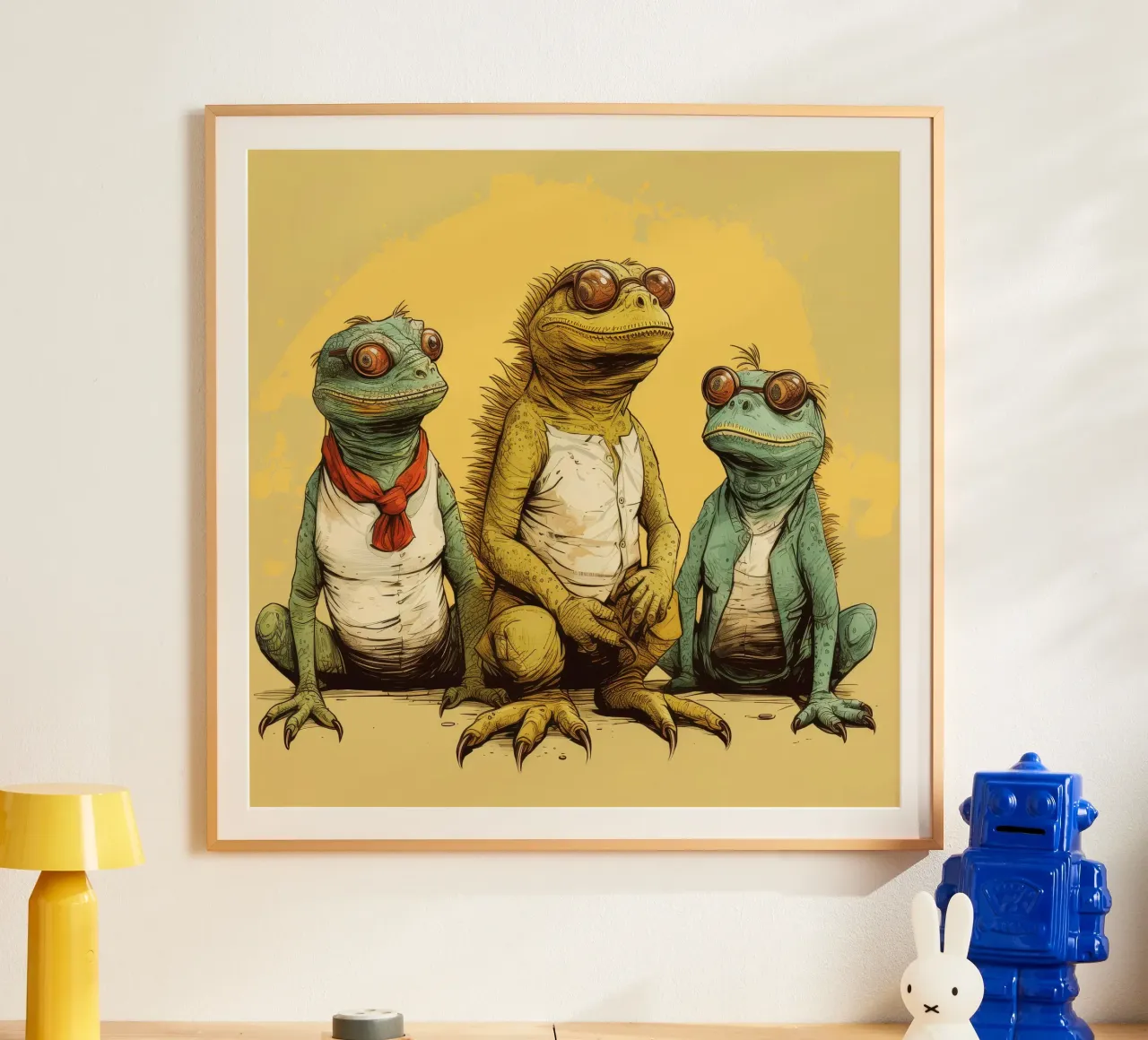 Retro Iguana Gang poster da Funny Animals